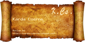 Karda Cserne névjegykártya